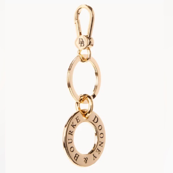 Authentic Dooney & Bourke Signature Golden Ring Key Fob /Purse Charm - Picture 1 of 8